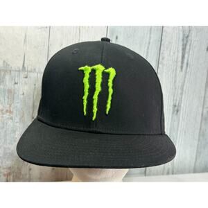 Monster Energy Snapback Hat Black Neon Green Logo Monster Mindset Cap OSFM